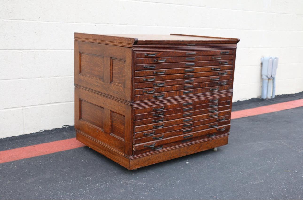 Oak Early 20th Century Flat File Cabinet