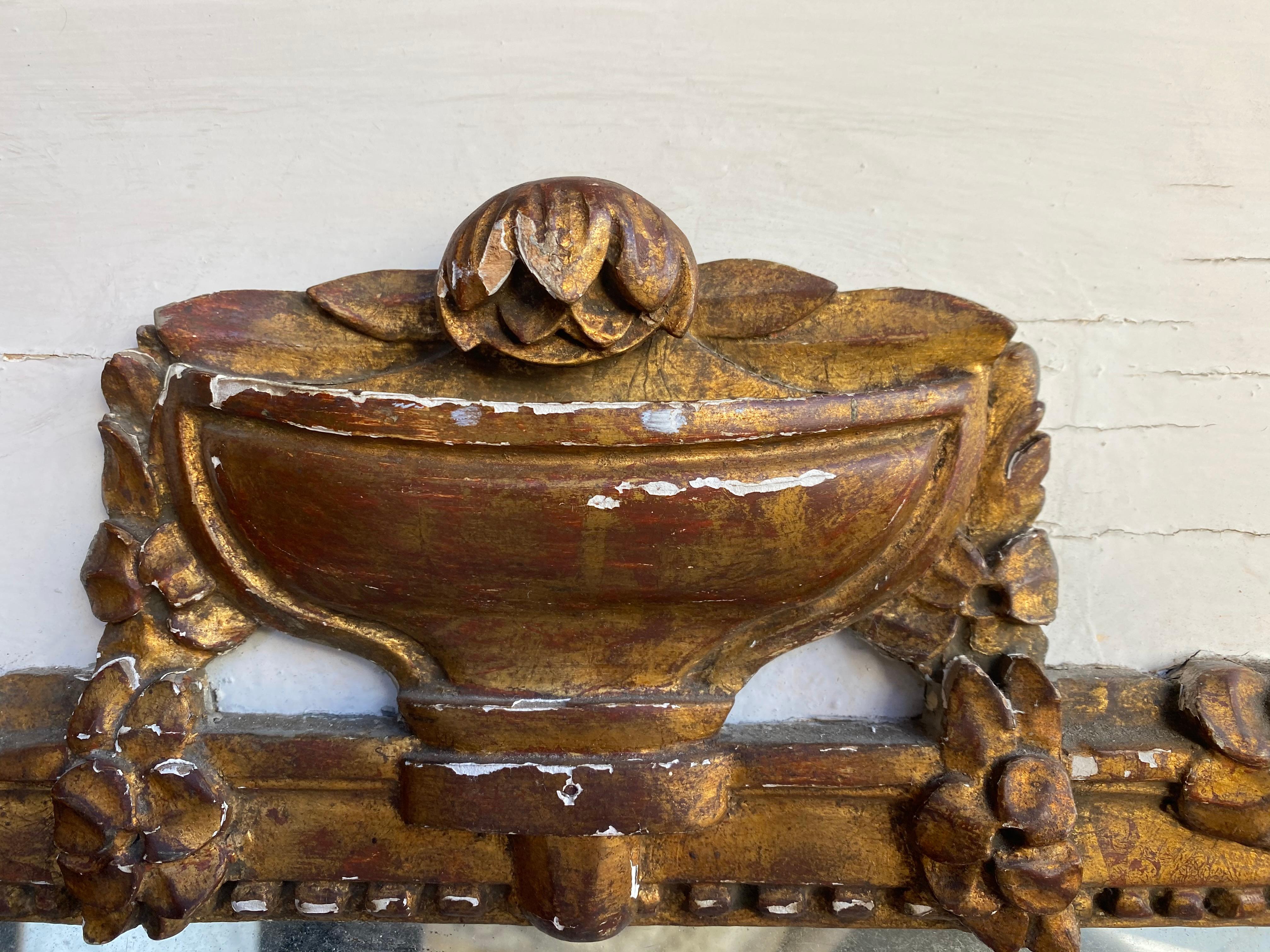 Inconnu Miroir Trumeau du début du 20e siècle, peint à la main, sculpté et en bois en vente
