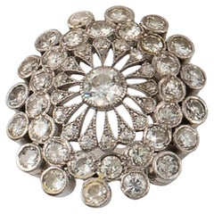 Antique Early 20th Century Floral Spray Diamond  Platinum Ring