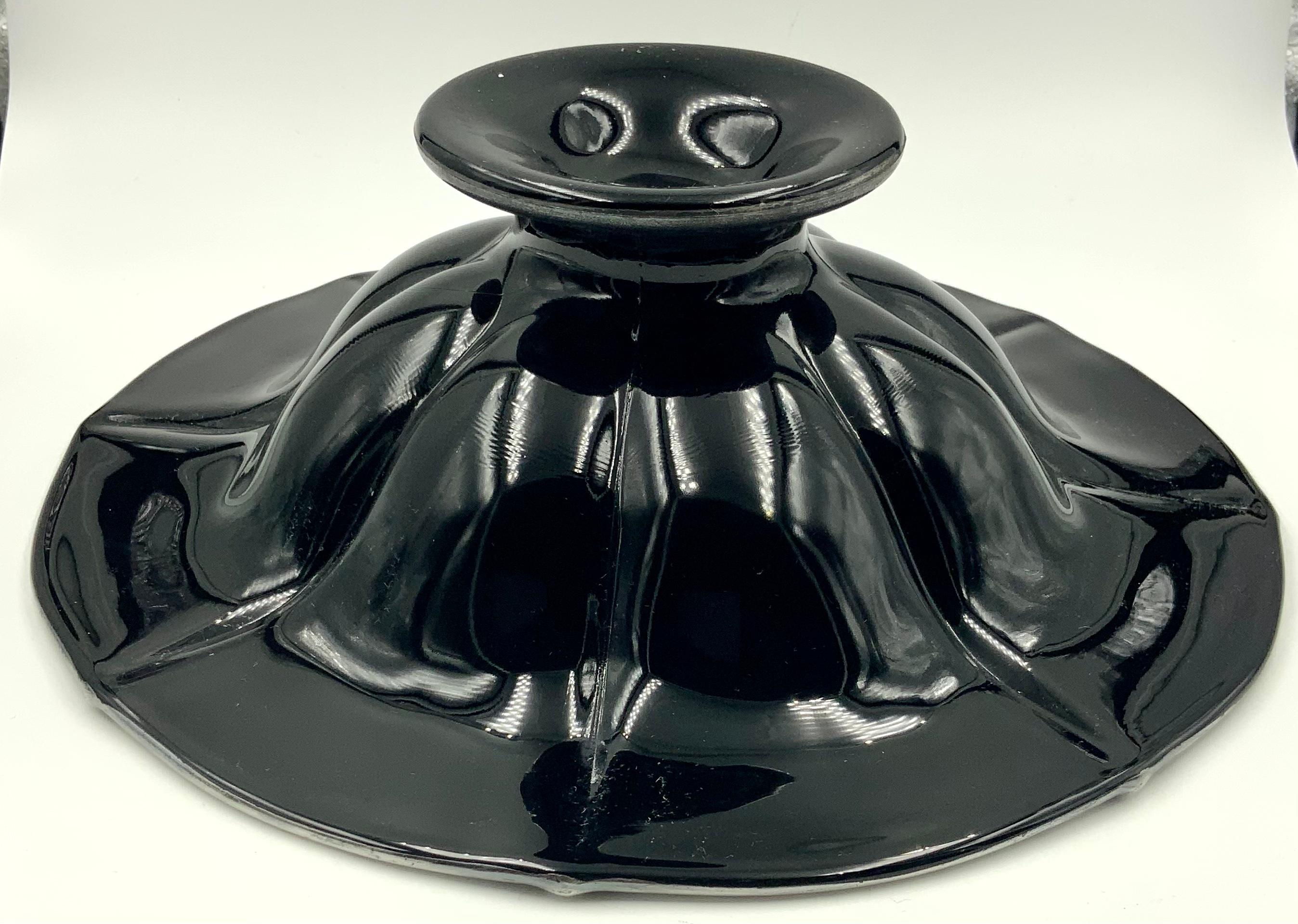 vintage black glass bowl