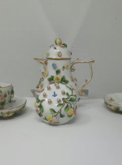 Early 20th Century Flower Encrusted Tete a Tete 'Tea for Two'