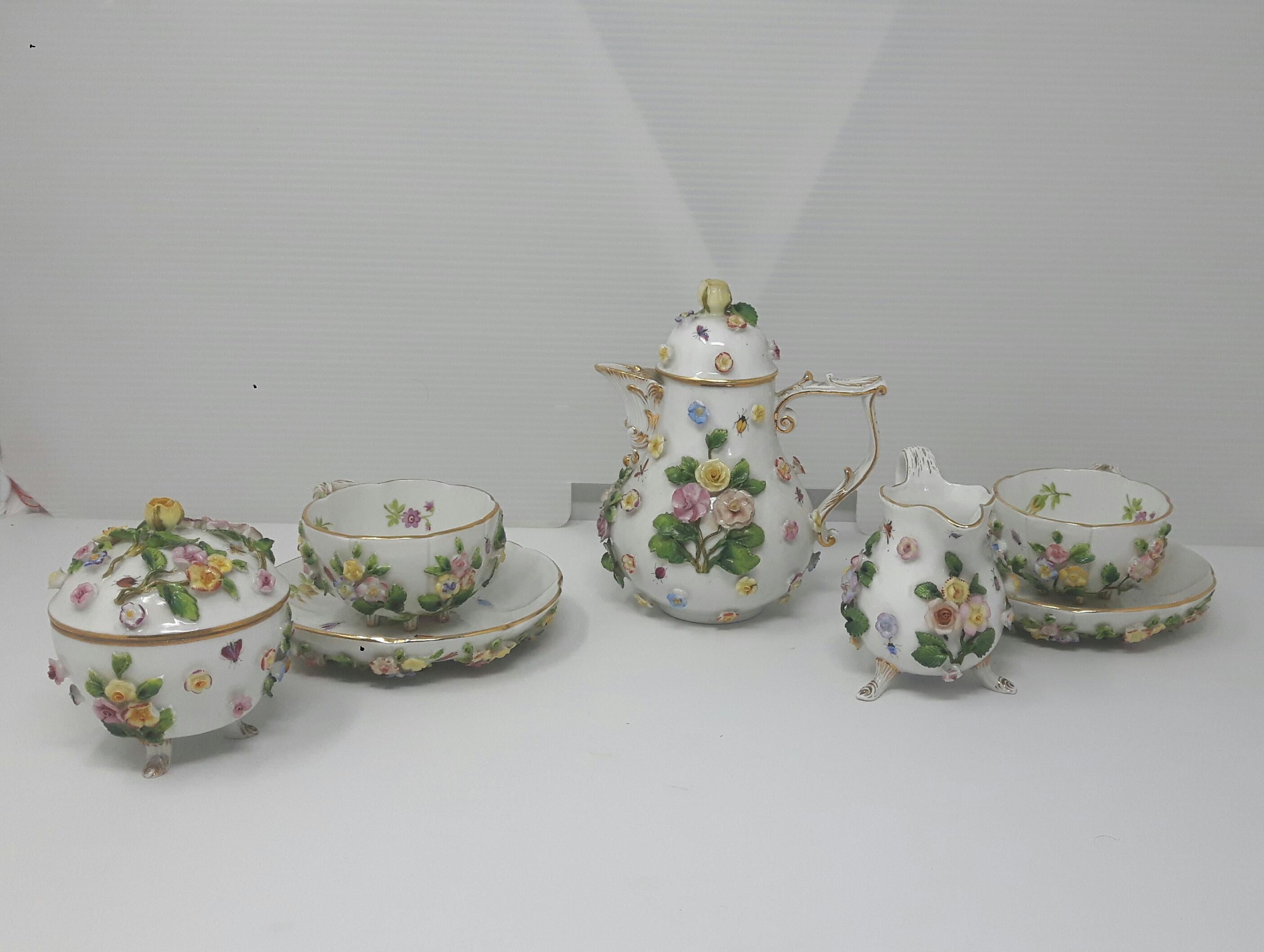 Néoclassique Tete a Tete incrusté de fleurs du début du 20ème siècle « Tea for Two » en vente
