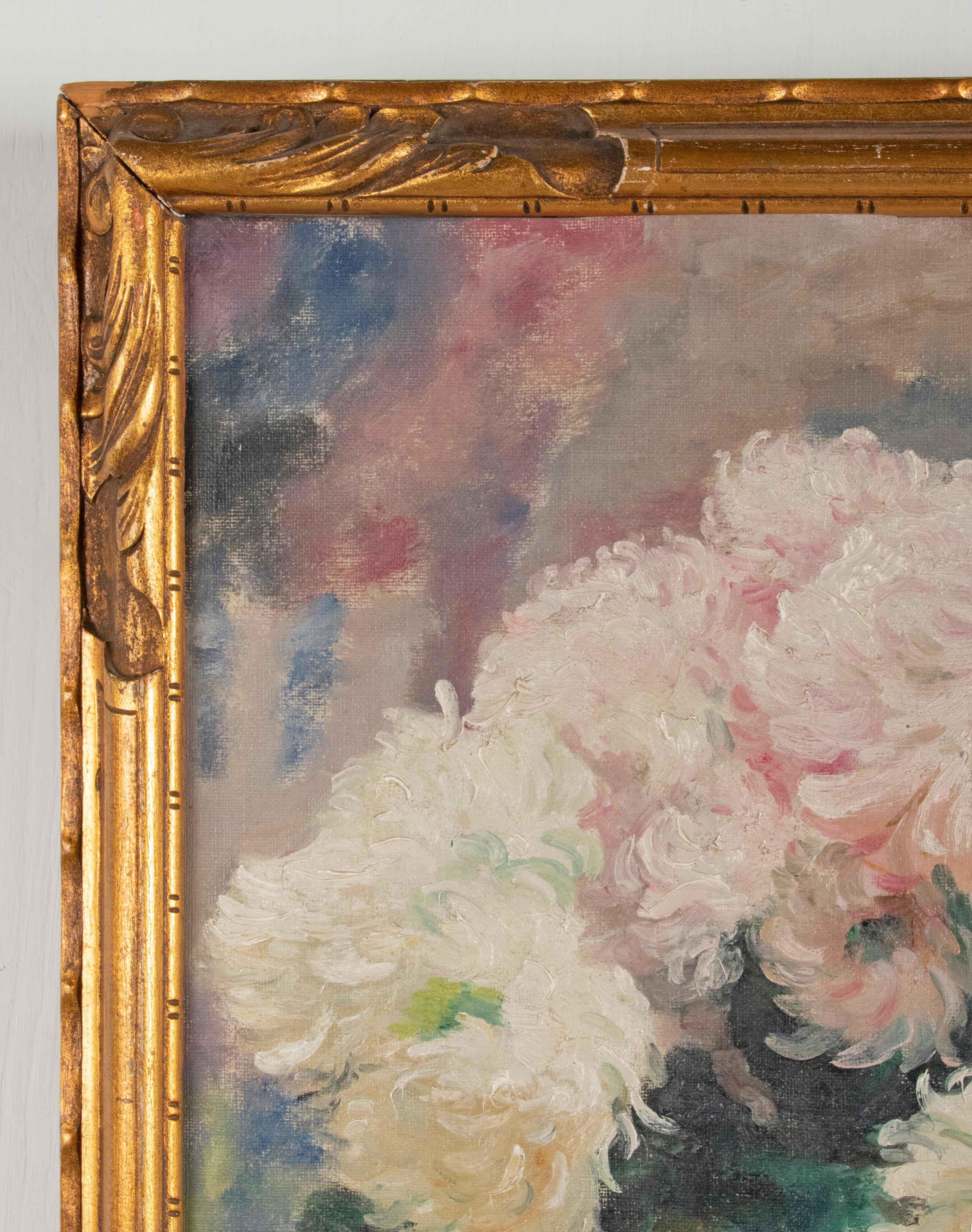 Early 20th Century Flower Painting by Pol C. Parmentier, 1927 For Sale 5