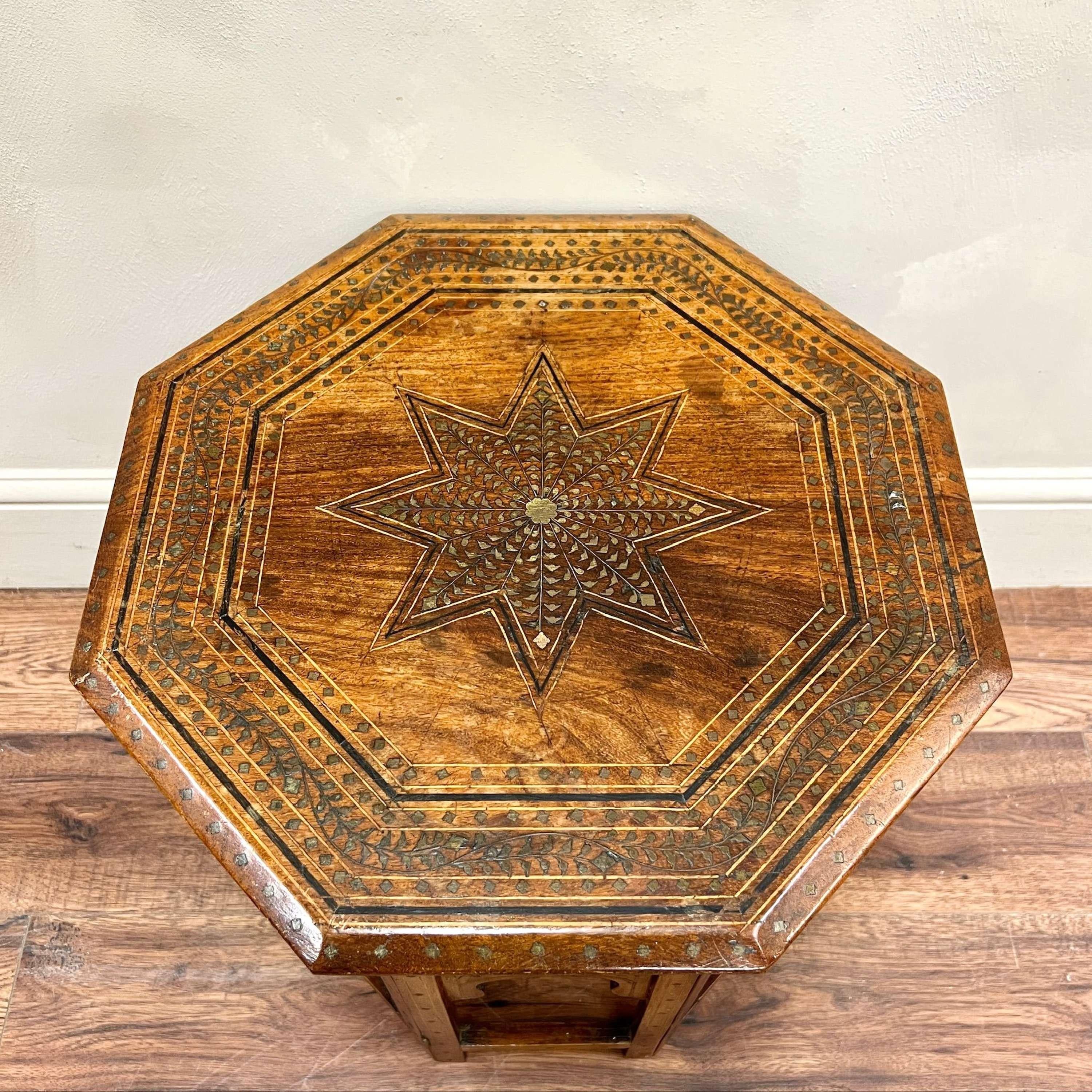 Inlay Early 20th Century Folding Hoshiarpur Table