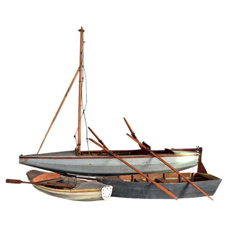Early 20th Century Folk Art Boat Model Collection For Sale