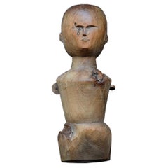 Early 20th Century Folk Art Carved Doll Figure Torso 