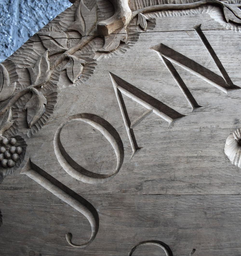 Early 20th century Folk Art carved oak Joan the wad Piskey shop sign
we are proud to offer a unique hand carved oakwood Folk Art Joan the wad piskey shop sign dated circa 1930. This item was uncovered in an old barn find earlier this month. The