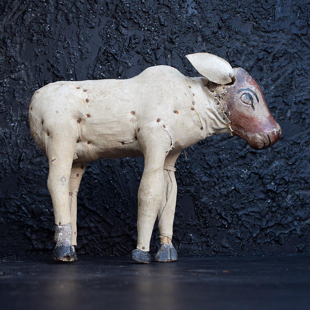Hand-Crafted Early 20th Century Folk Art Cow Figure