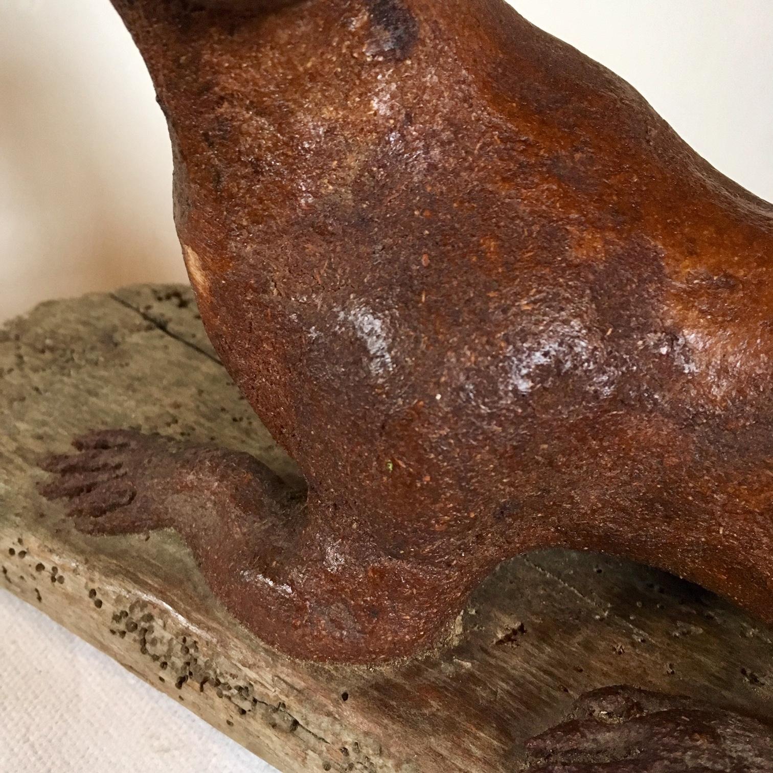American Early 20th Century Folk Art Driftwood Dachshund Dog For Sale