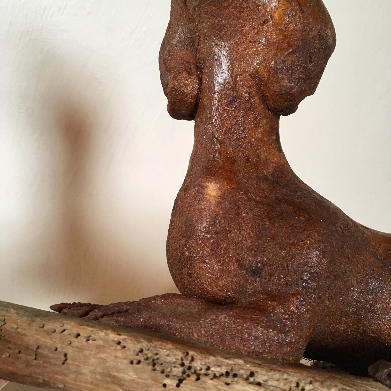 American Early 20th Century Folk Art Driftwood Dachshund Dog For Sale