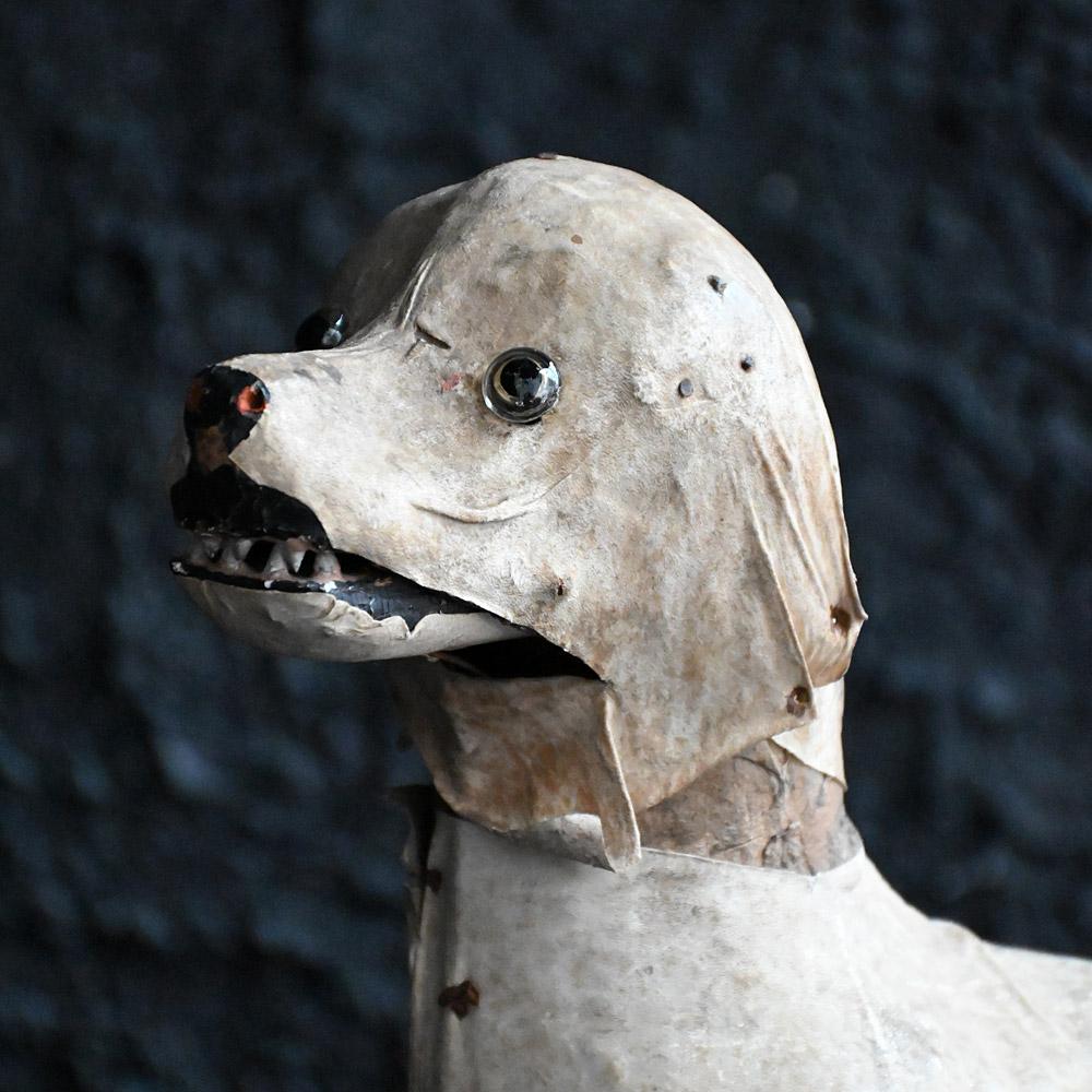 Folk Art Early 20th Century Folk art English Articulated Toy Dog Form  For Sale