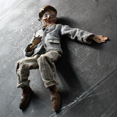 Colección de marionetas inglesas de arte popular de principios del siglo XX