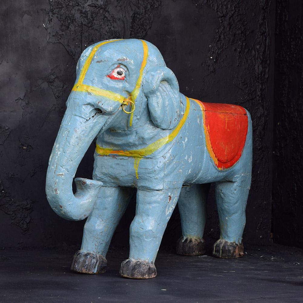 Early 20th Century Folk Art Fairground Elephant  For Sale 5