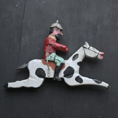 Early 20th Century folk art fairground massacre knock down figure