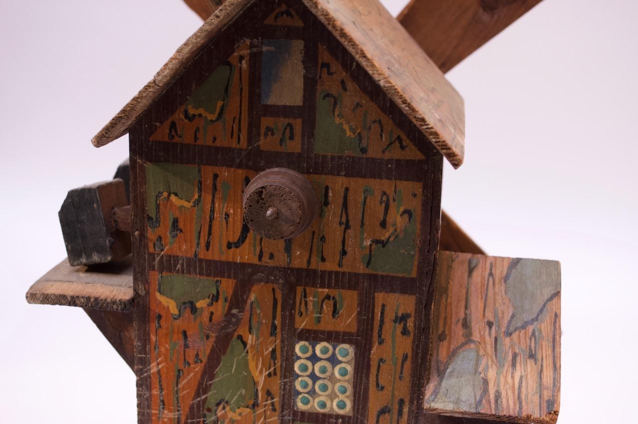 Early 20th Century Folk Art Hand Carved and Painted Barn Whirligig / Birdhouse 5