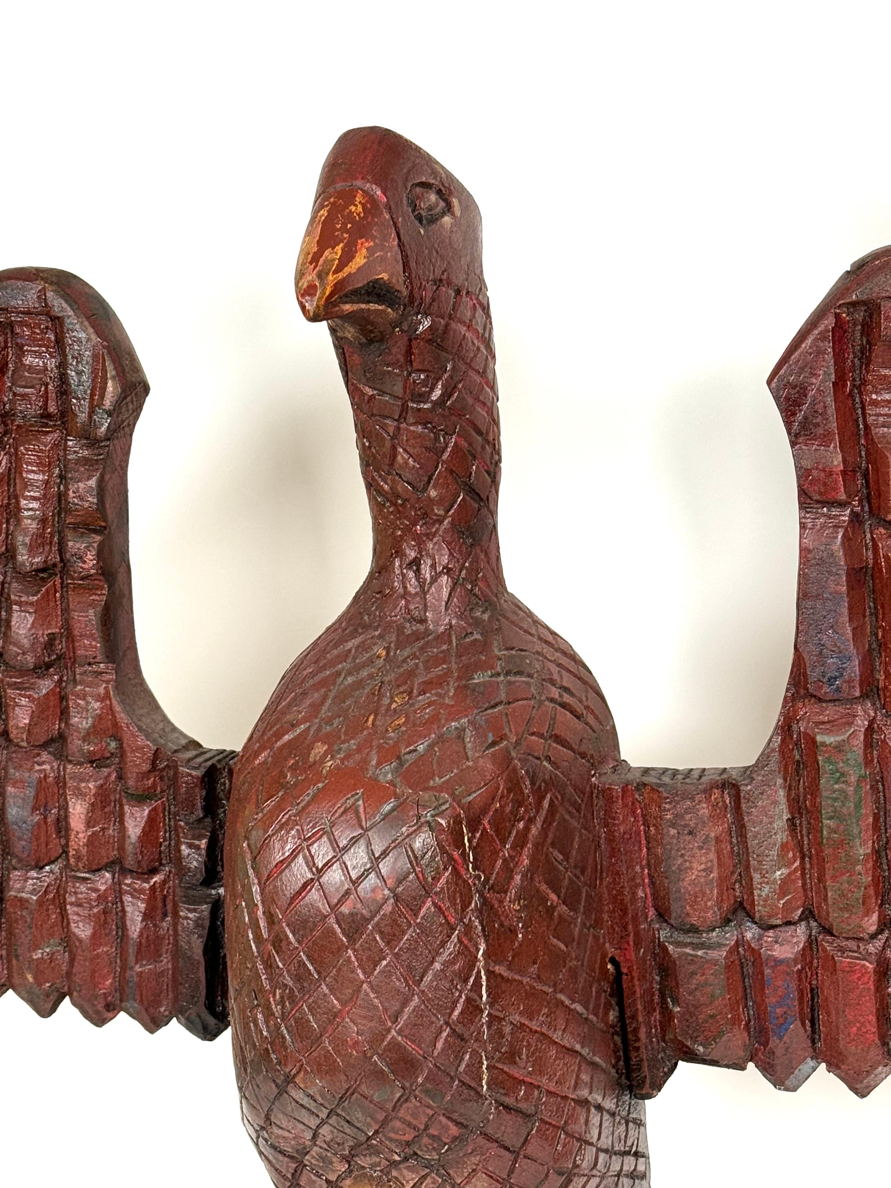 Early 20th Century Folk Art Hand Carved Wooden Eagle For Sale 6