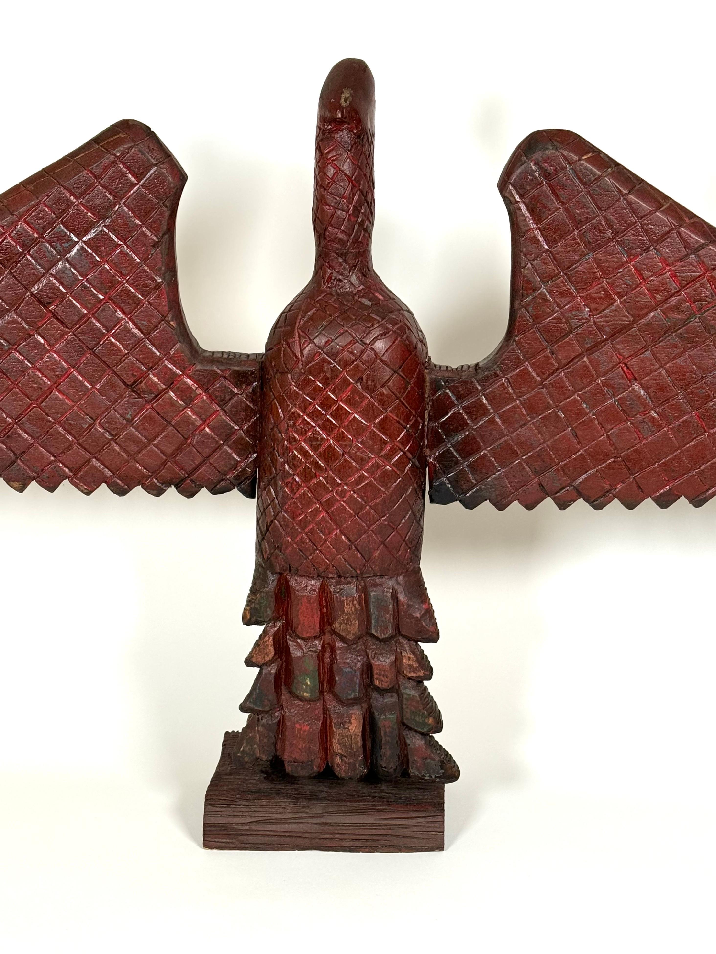 Early 20th Century Folk Art Hand Carved Wooden Eagle In Good Condition For Sale In Oakland, CA