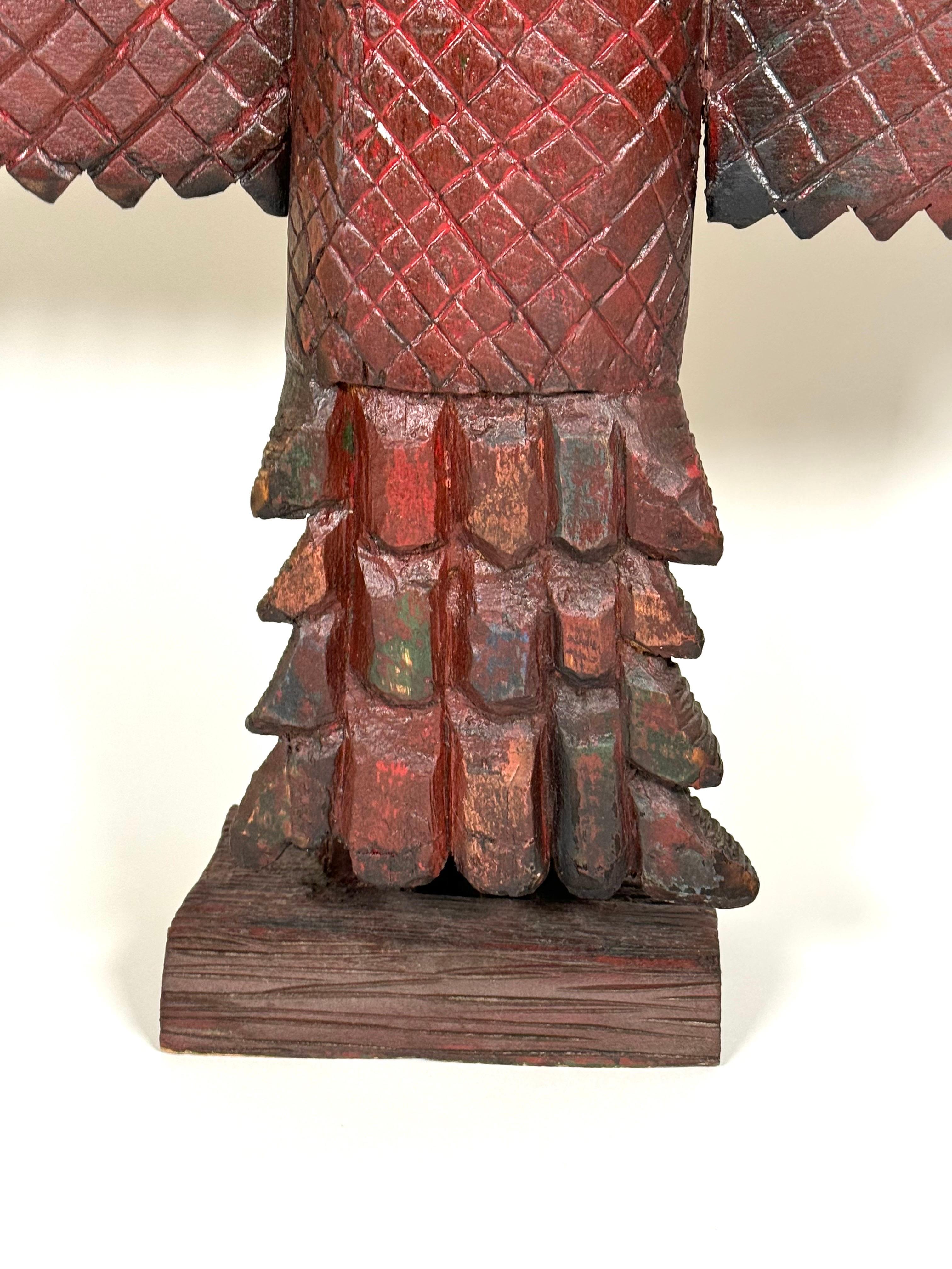 Scrap Wood Early 20th Century Folk Art Hand Carved Wooden Eagle For Sale