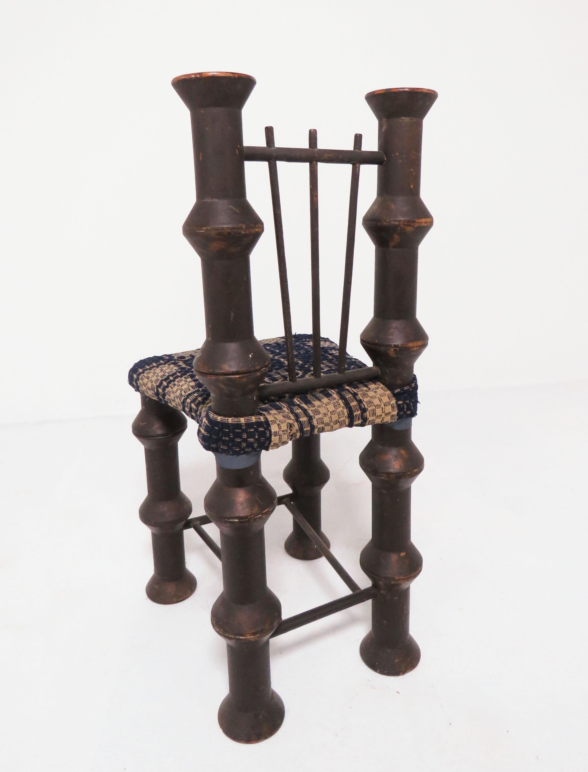 American Early 20th Century Folk Art Industrial Era Spool Chair
