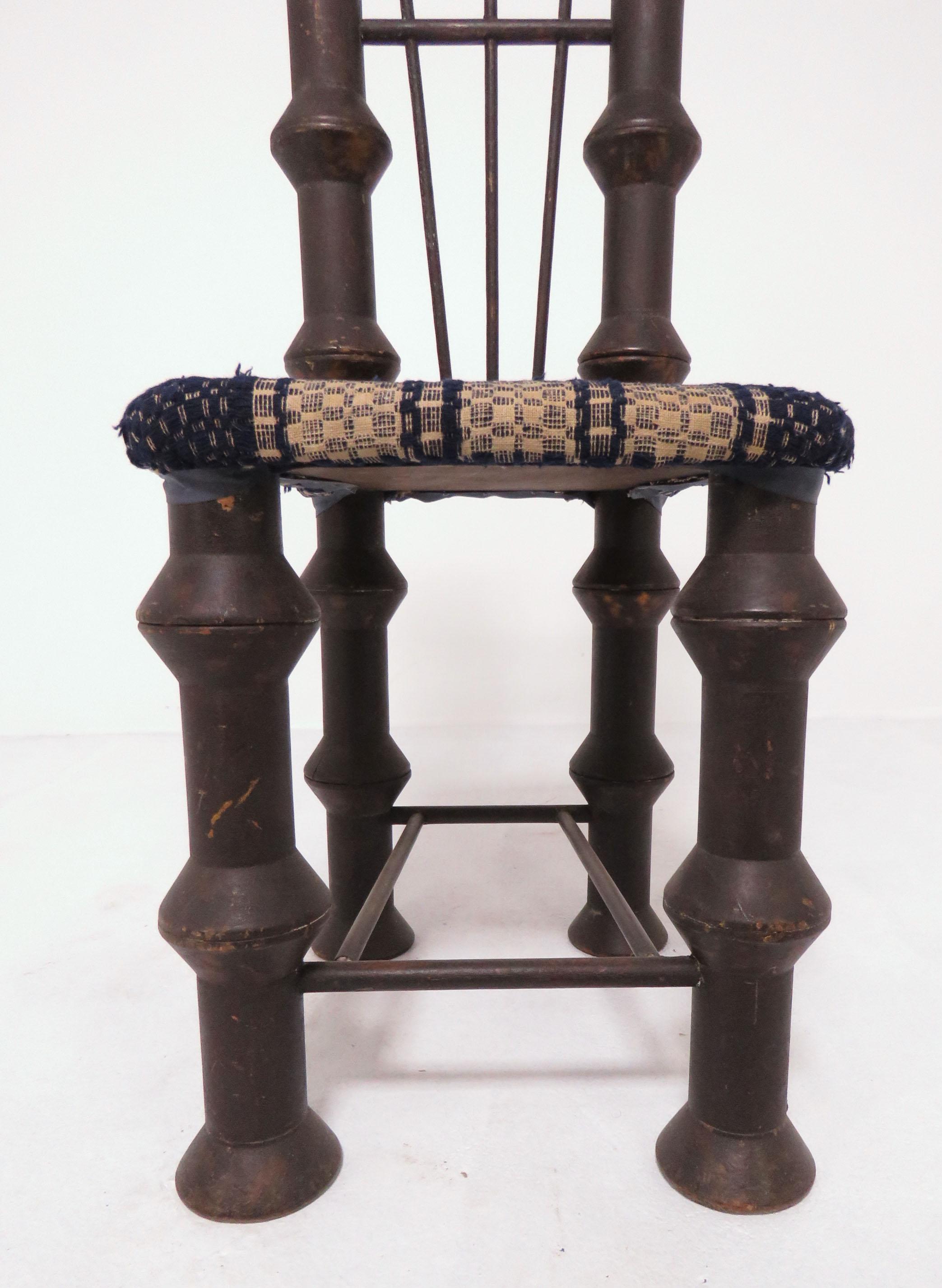 Early 20th Century Folk Art Industrial Era Spool Chair 2