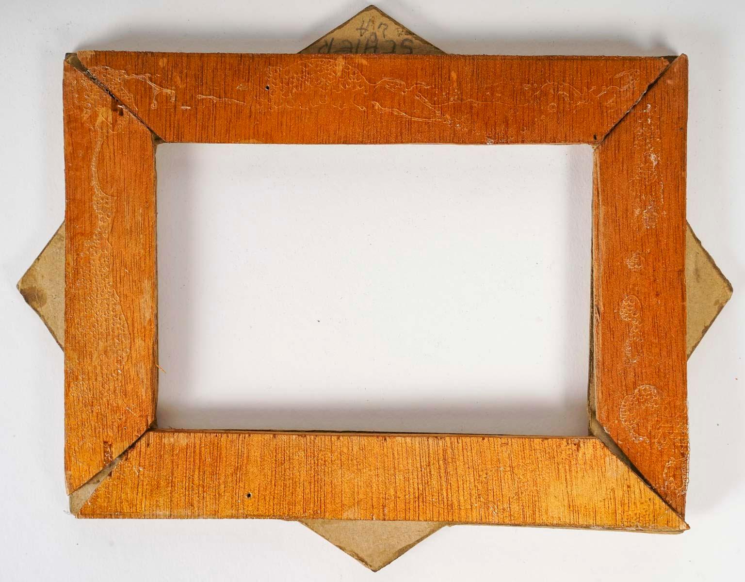 Early 20th Century Folk Art Match Photo Frame. In Good Condition For Sale In Saint-Ouen, FR