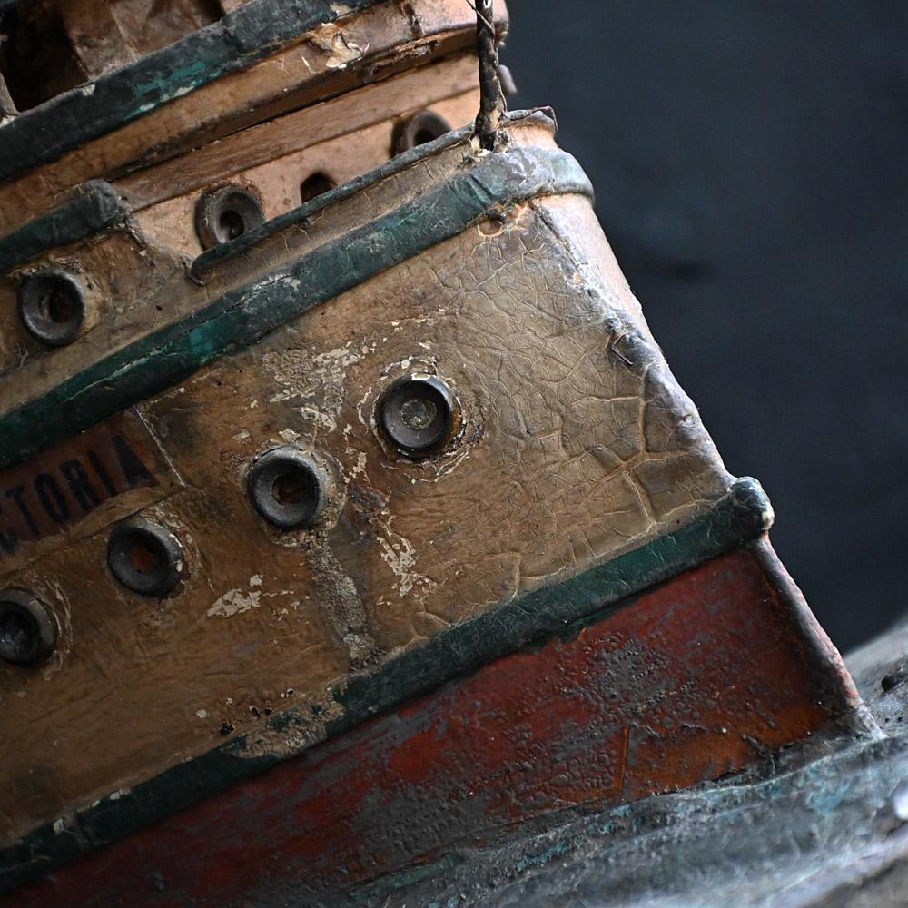 Early 20th Century Folk Art Scratch Built Ship For Sale 2