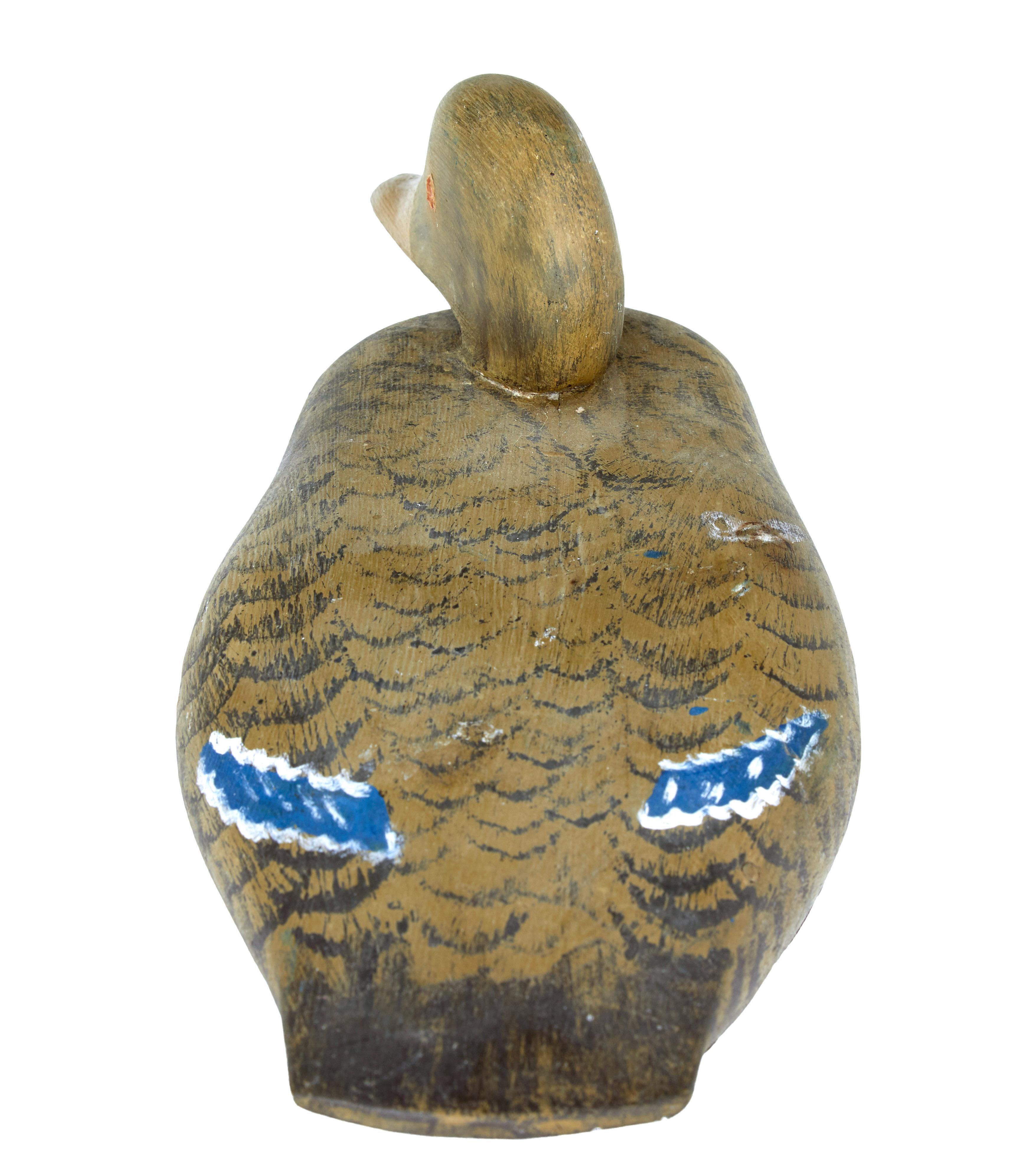 Early 20th Century Folk Art Swedish Decoy Duck In Good Condition In Debenham, Suffolk