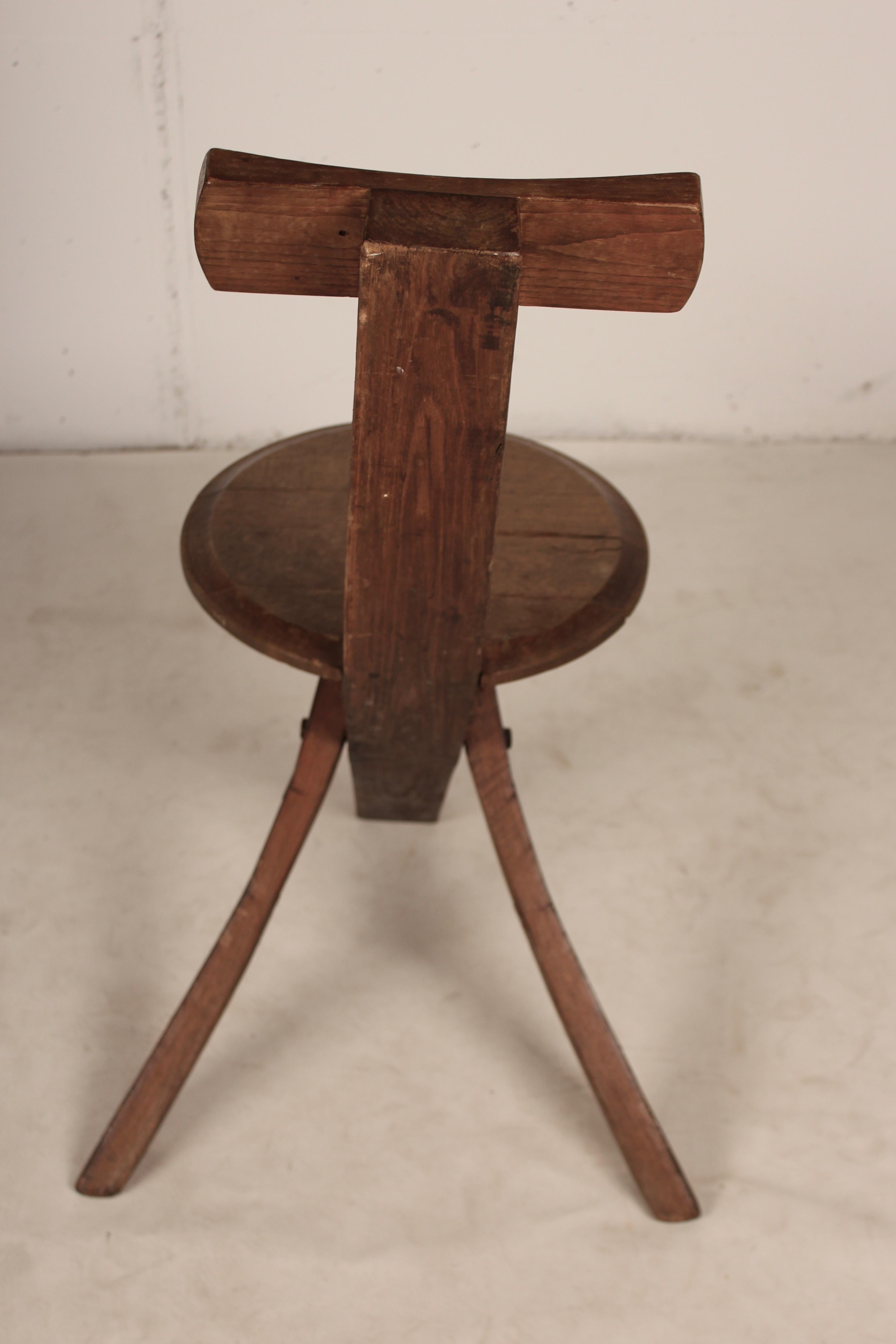 Early 20th Century Folk Art Tripod Chairs in Oak 9