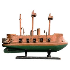 Early 20th Century Folk Art Votive Ship Model 
