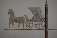 Early 20th Century Folky Horse and Carriage Weathervane