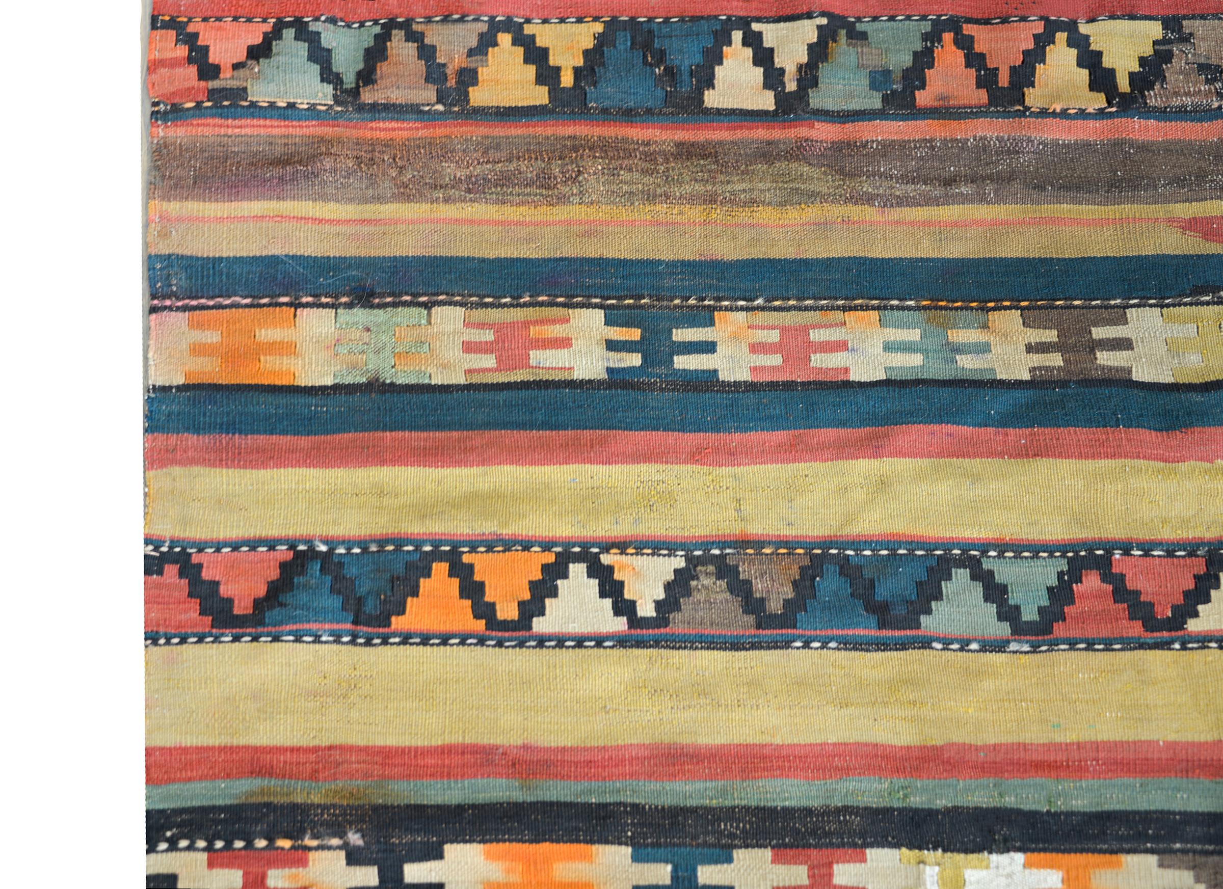 Early 20th Century Persian Shahsevan Kilim Runner In Good Condition For Sale In Chicago, IL