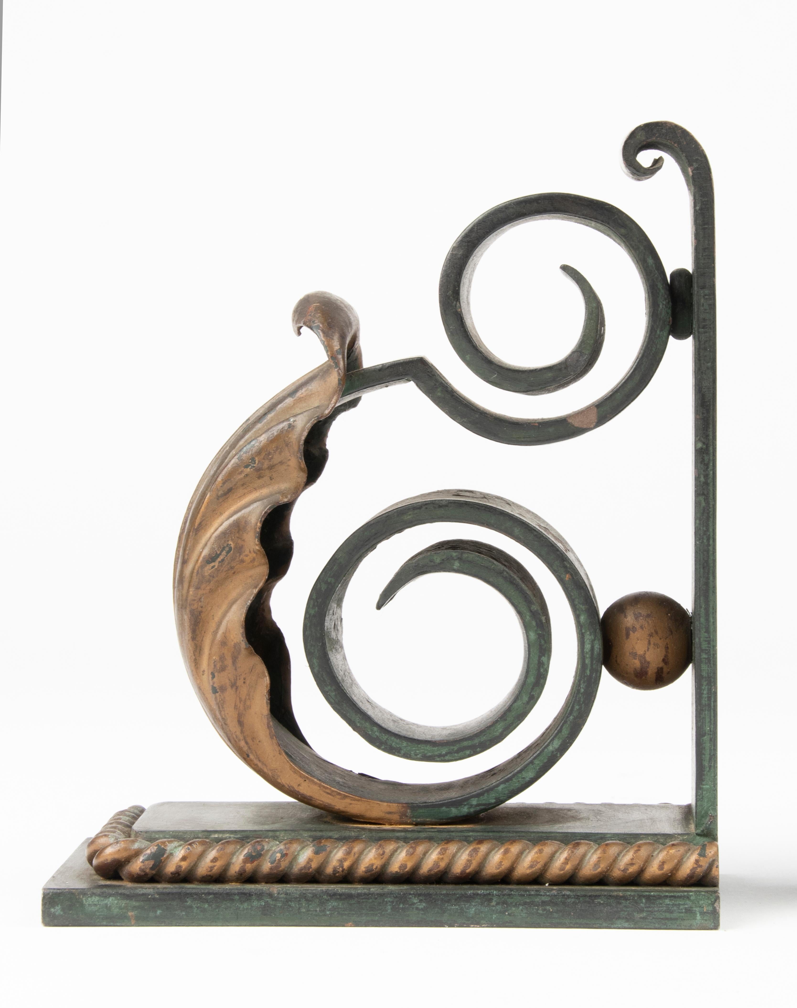 Early 20th Century Forged Iron Patinated Book-Ends 6