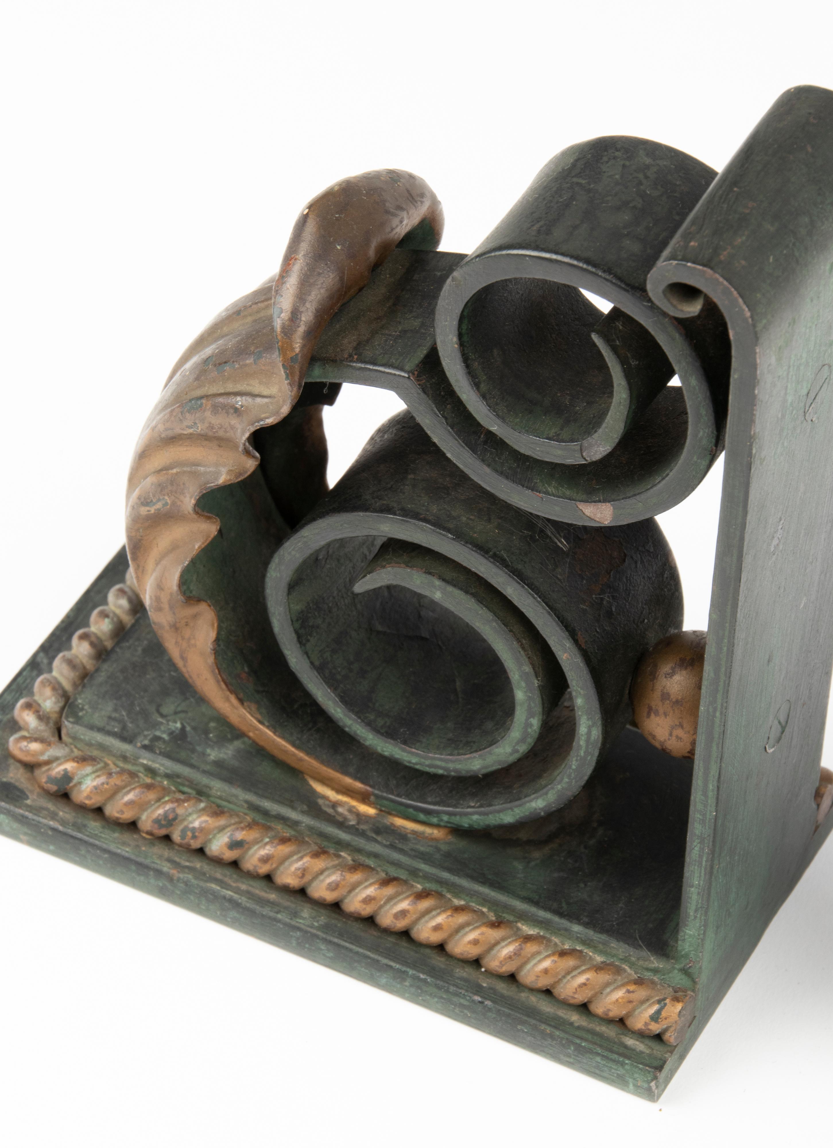 Early 20th Century Forged Iron Patinated Book-Ends 8