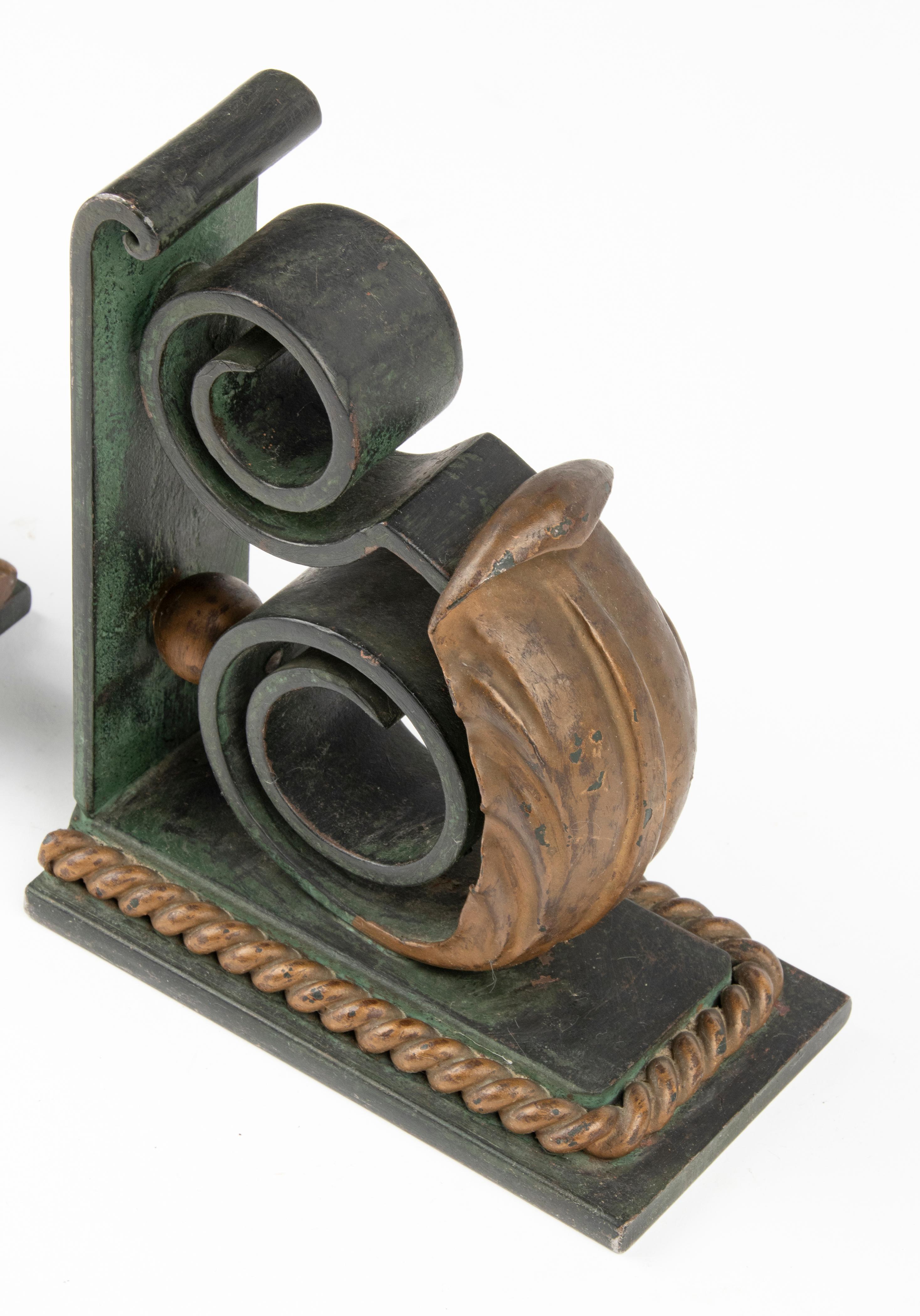 Early 20th Century Forged Iron Patinated Book-Ends 9