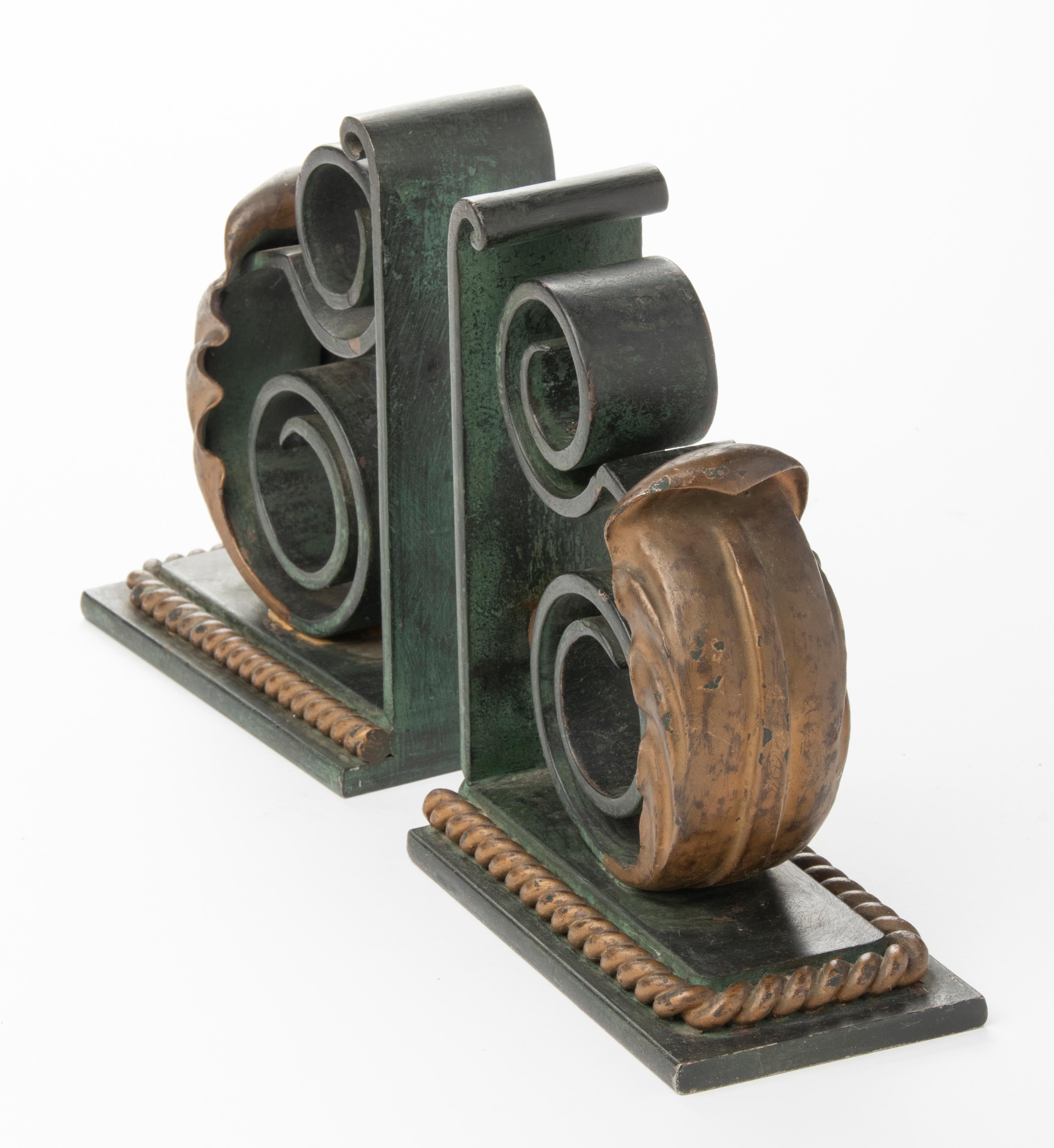 Early 20th Century Forged Iron Patinated Book-Ends 12