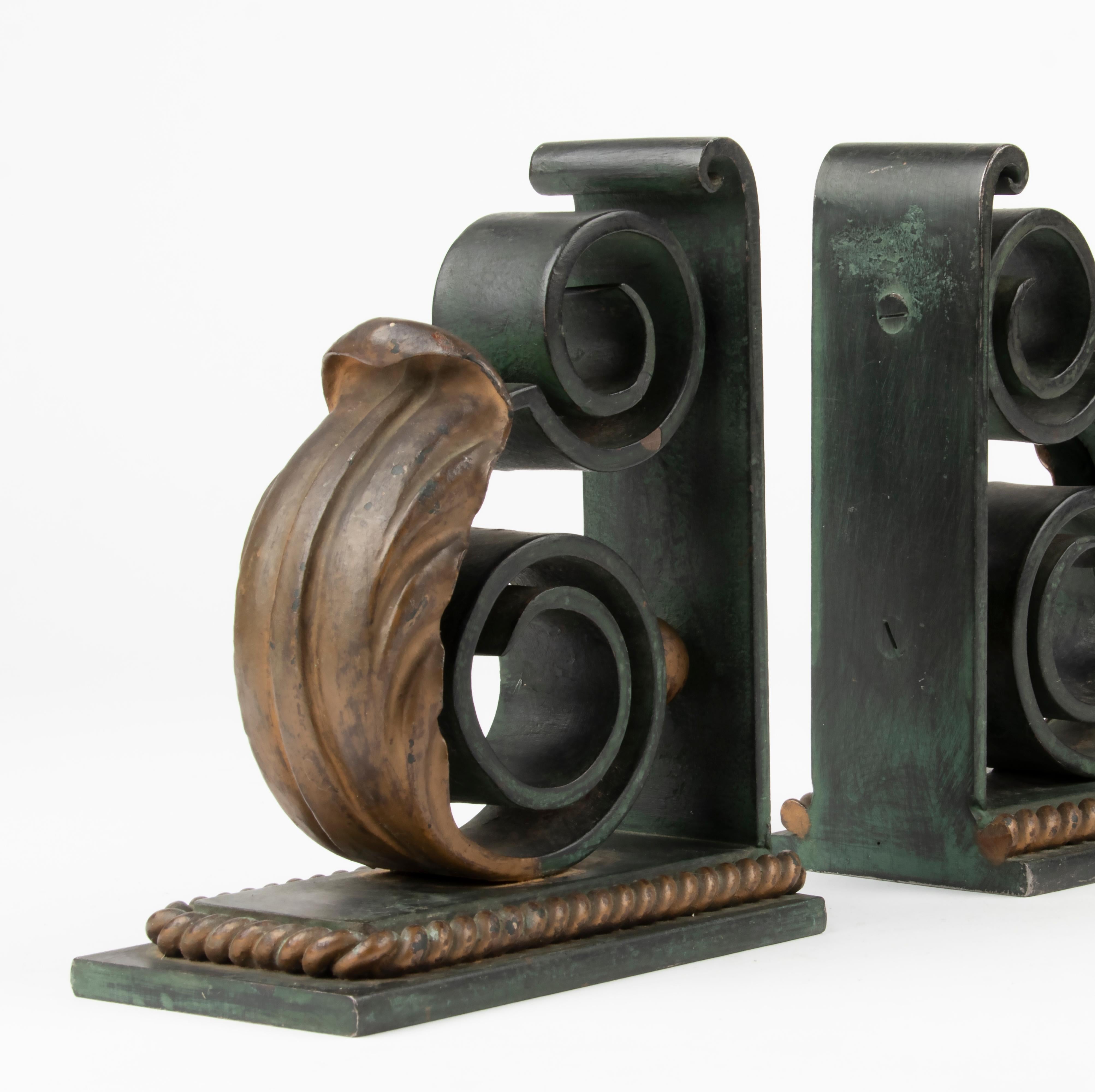 Early 20th Century Forged Iron Patinated Book-Ends 14