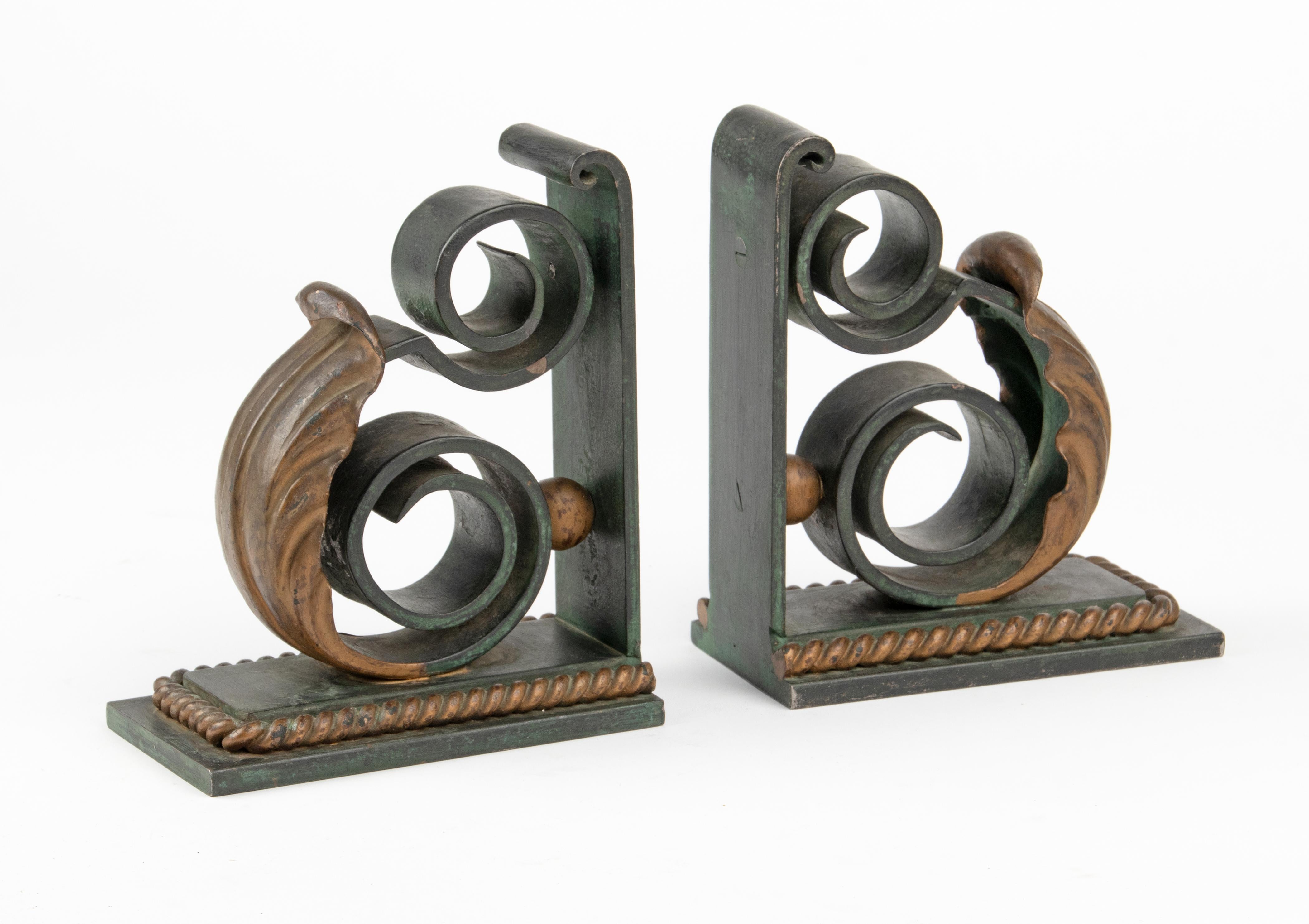 Early 20th Century Forged Iron Patinated Book-Ends 2