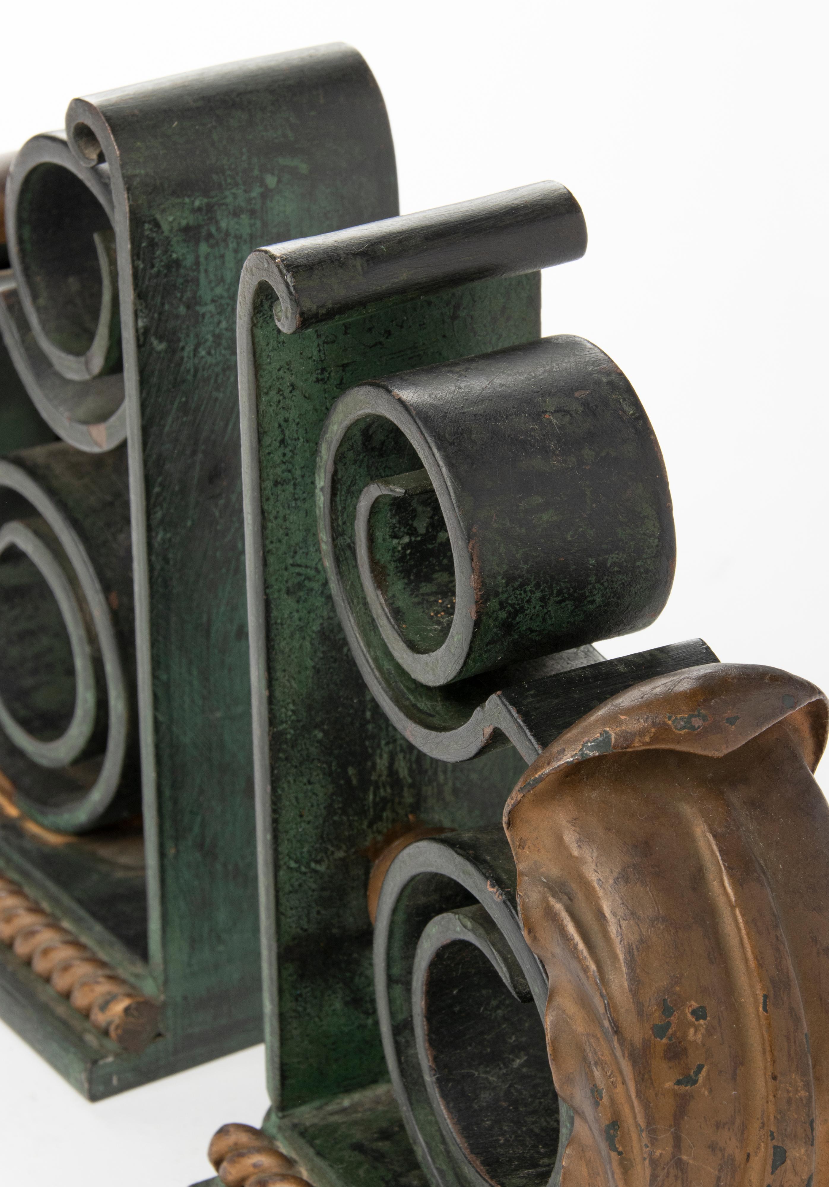 Early 20th Century Forged Iron Patinated Book-Ends 3