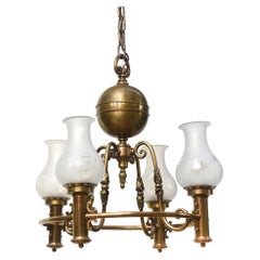 Lampadario a quattro luci Colonial Revival dei primi del Novecento