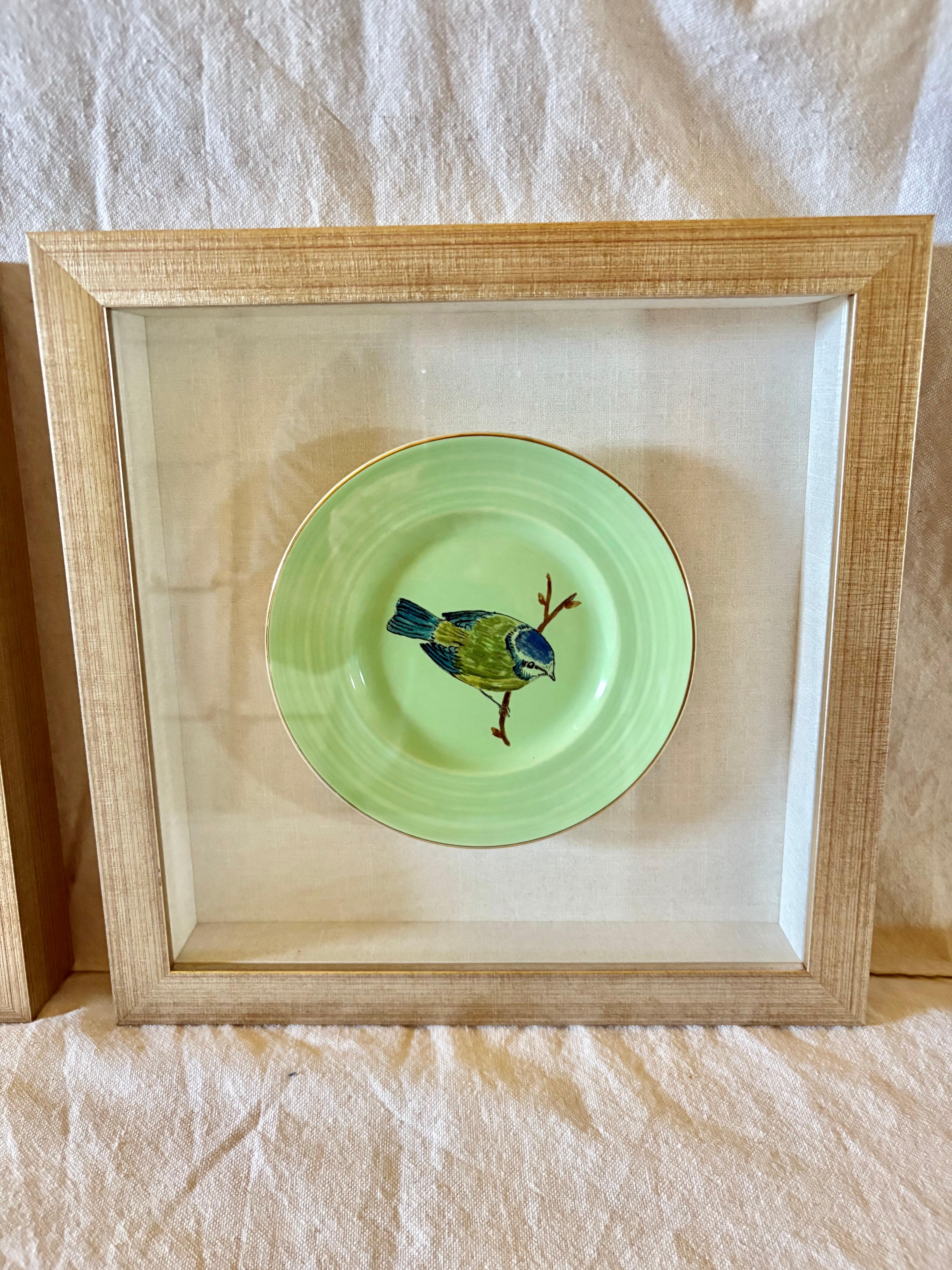 Gerahmte englische Staffordshire-Vogelteller des frühen 20. Jahrhunderts - Satz von vier Stück im Zustand „Gut“ im Angebot in Burton, TX