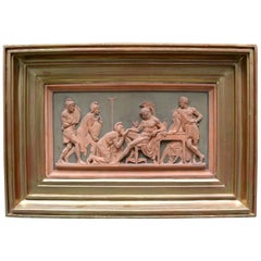 Early 20th Century Framed Neoclassical Terracotta Plaque after Thorlvladsen