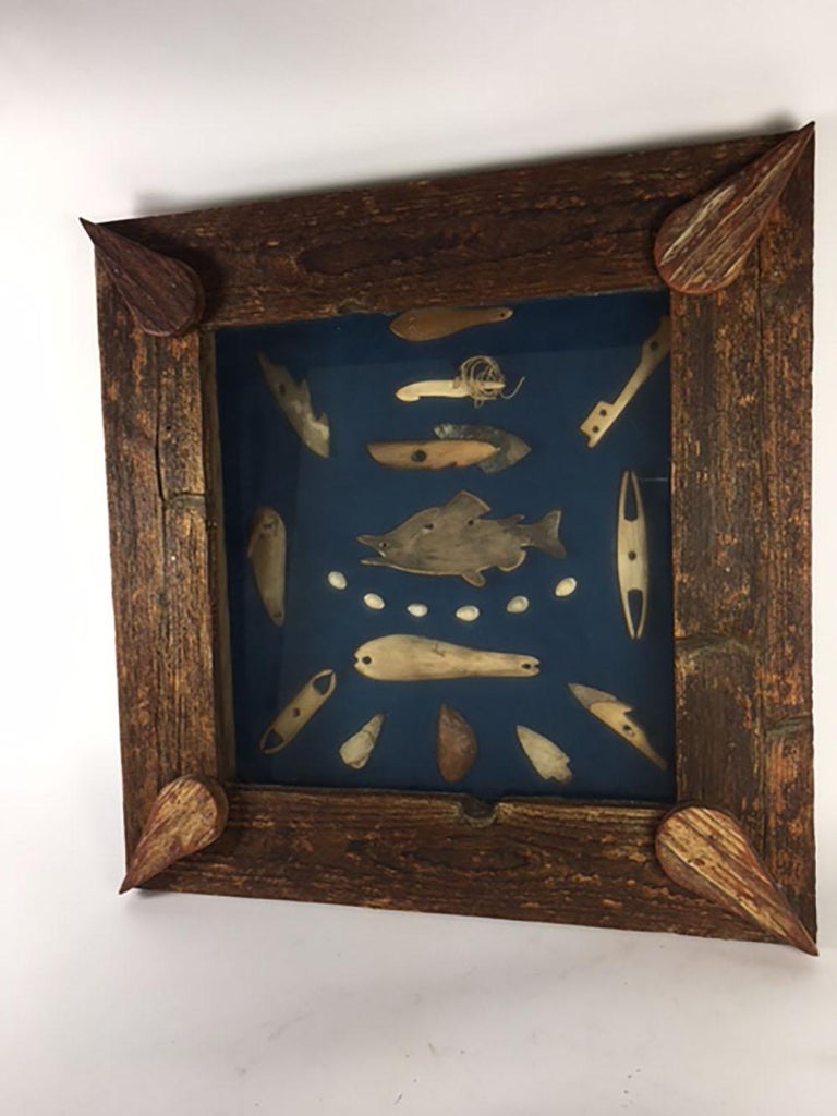 Early 20th Century Framed Northwest Coast Fishing Hooks For Sale at 1stDibs