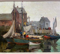 Early 20th Century Framed Oil on Canvas Painting “Low Waters” Signed A. Thieme