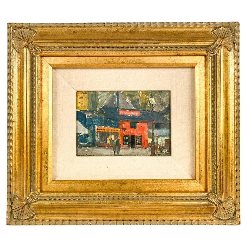 Early 20th Century Framed Painting on Board "Rue St. Jacques - Paris"