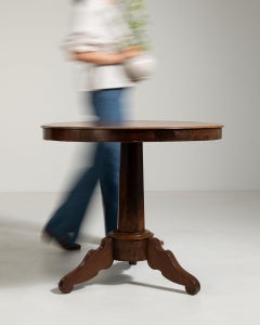 Early 20th Century France Rich Mahogany Carved Pedestal Center Table