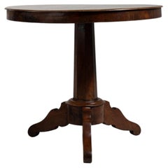 Early 20th Century France Rich Mahogany Carved Pedestal Center Table