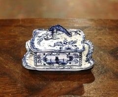 Sardinera o mantequera de principios del siglo XX Franz Anton Mehlem Royal Bonn Delft