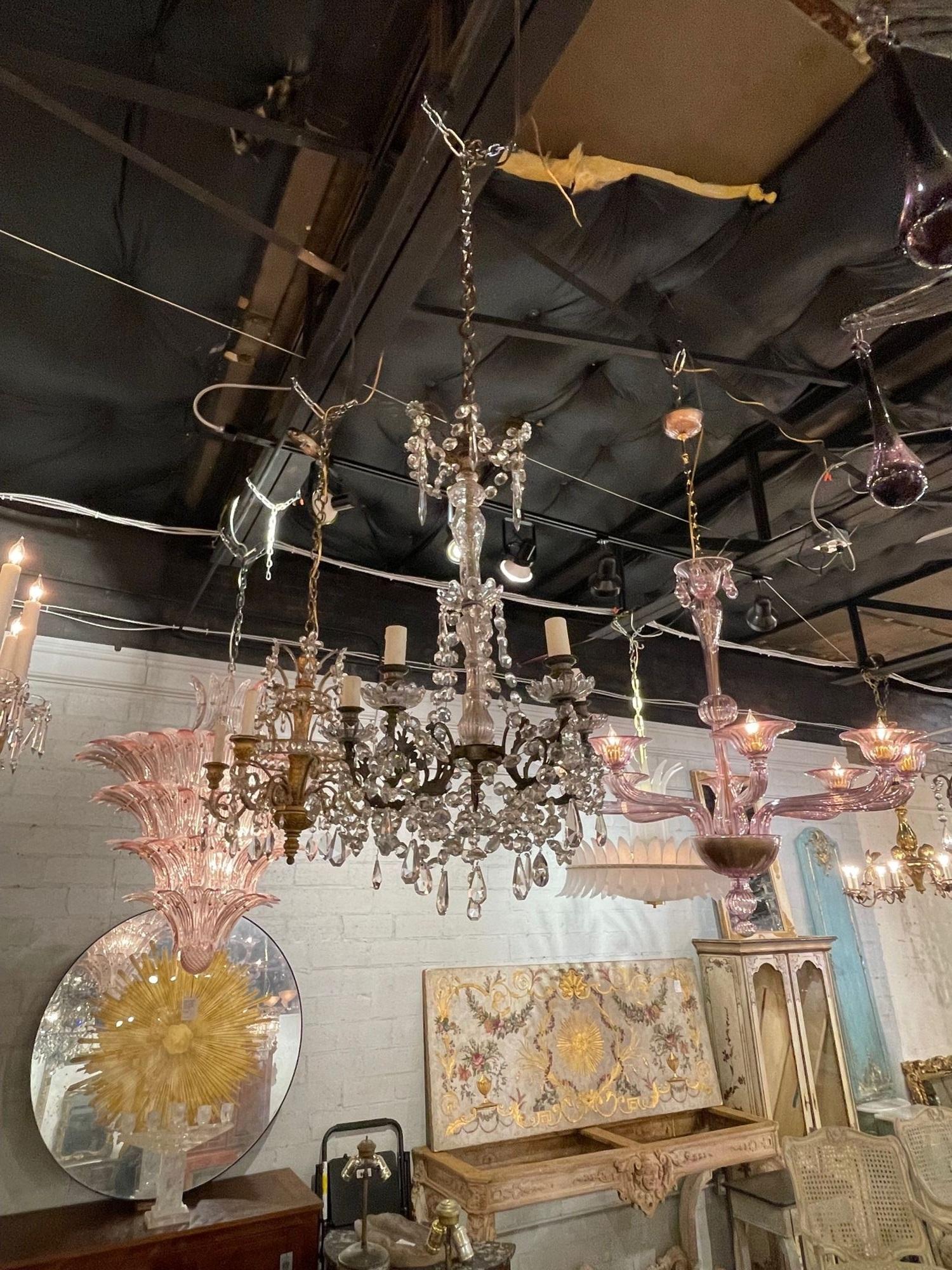 Early 20th Century French 5-Light Chandelier In Good Condition For Sale In Dallas, TX