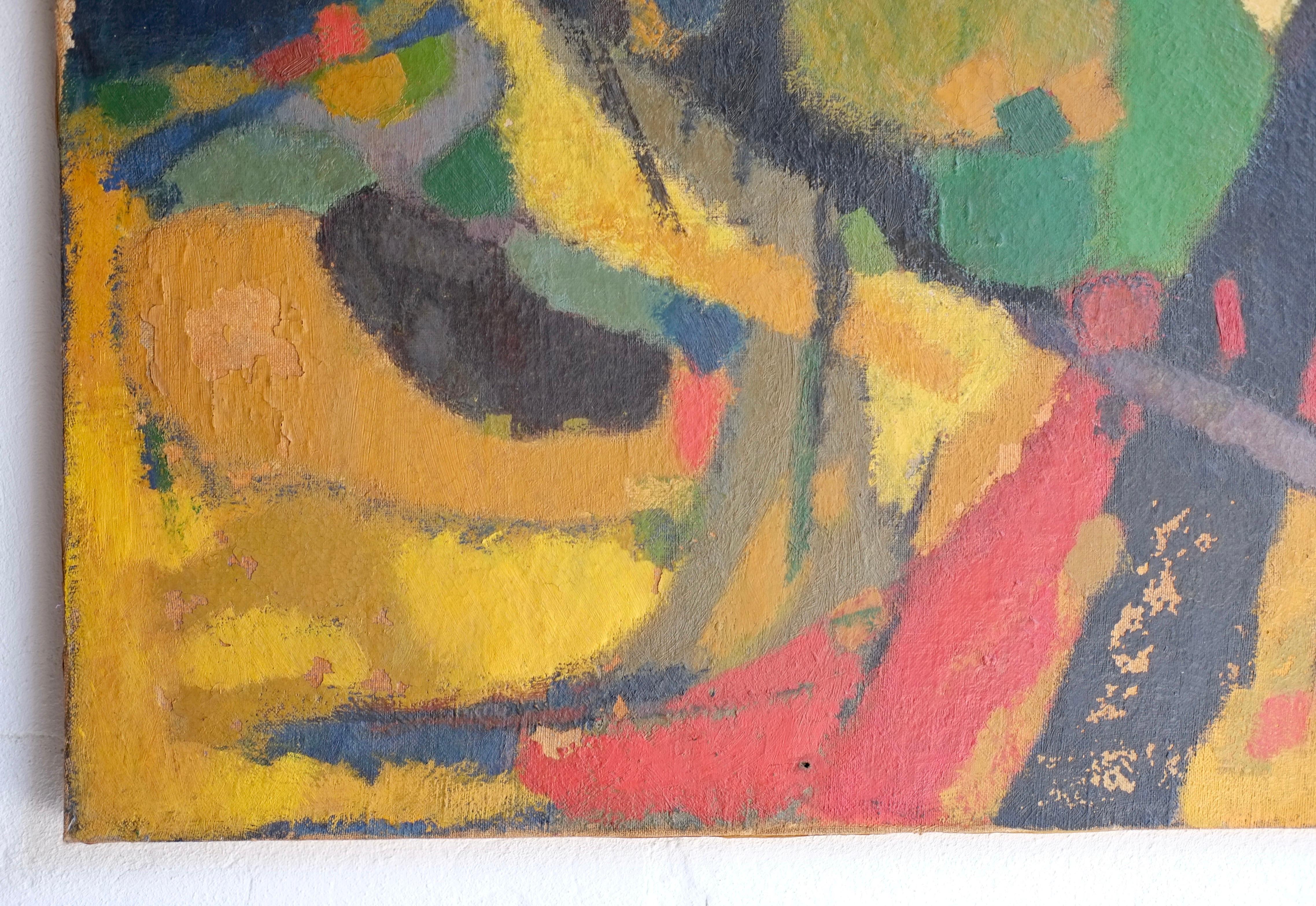 Early 20th Century, French, Abstract Oil on Canvas In Fair Condition In London, GB