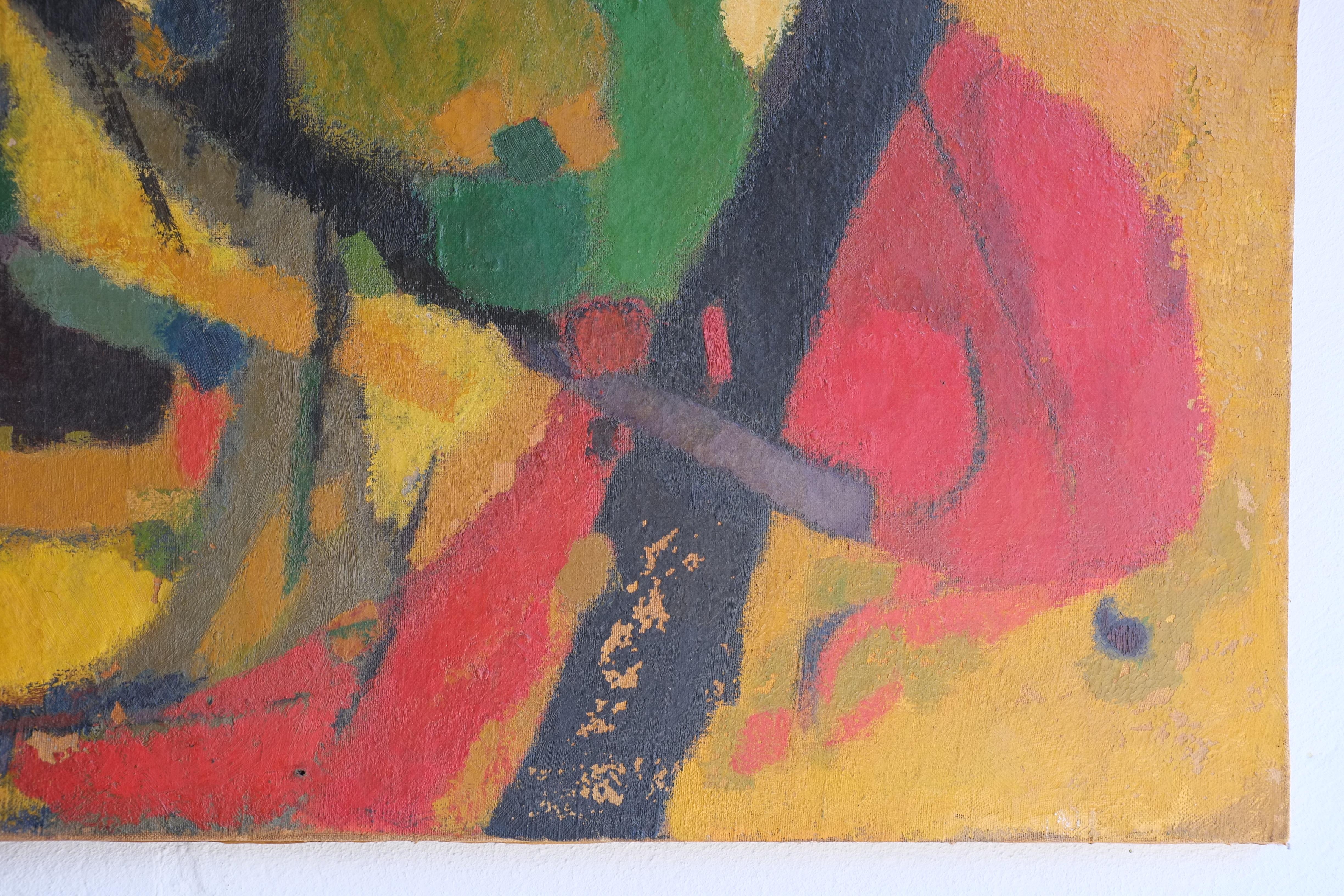 Early 20th Century, French, Abstract Oil on Canvas 1